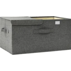 Opbevaringskasser - Living opbevaringskasse 50x30x25 cm stof antracitgrå Outlet