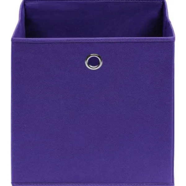 Opbevaringskasser 4 stk. 32x32x32 stof lilla - Opbevaringskasse - Opbevaringskasser - Home & Living Outlet