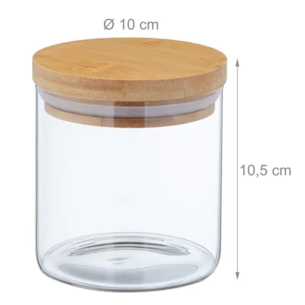 Opbevaringsdåser>Opbevaringskrukkesæt, 10.5x10 cm, Transparent