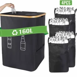 Affaldssorteringsspande>Opbevaringskurv, Stor Kapacitet, Anti-Lugt Design,sort