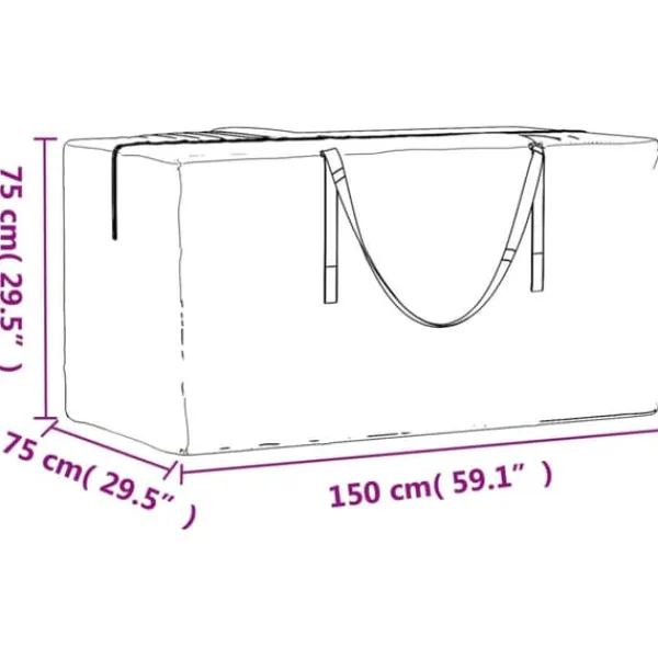 Opbevaringsposer Til Hjemmet>Opbevaringspose til juletræ - Slidstærk polyethylen | Størrelse: 150x75x75 cm | Farve: Sort
