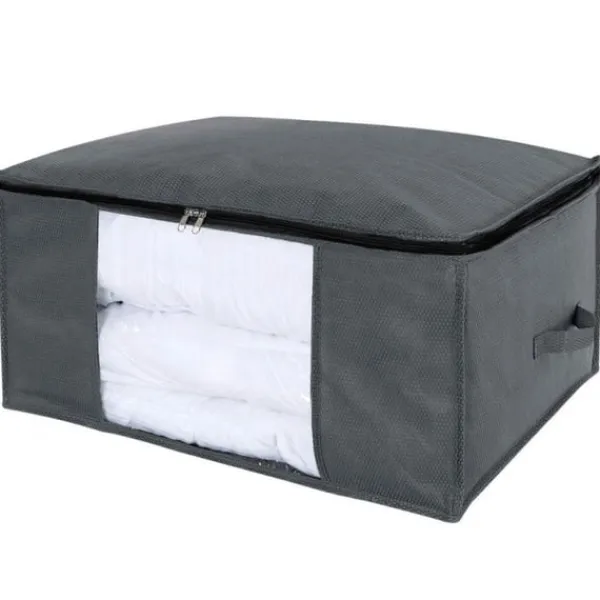 Opbevaringsposer Til Hjemmet>Opbevaringspose til lagner, tæpper, tøj Grå 60x43x35 cm 2-pack