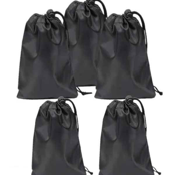 Opbevaringsposer med snøre 5-pak 33 × 40 cm Sort Hot
