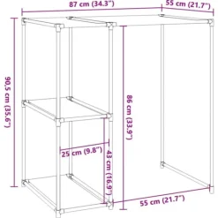 Opbevaringsreol til vaskemaskine - Pladsbesparende jernreol | Størrelse: 87x55x90,5 cm | Farve: Grå Sale
