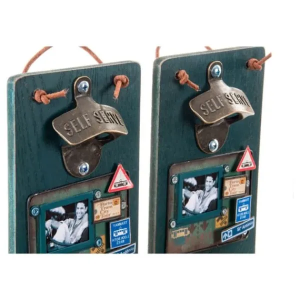 Cocktailshakers & Drinkudstyr>Oplukker DKD Home Decor Self Serve Træ Metal (2 pcs) (26 x 12 x 9 cm)