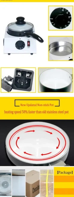Opvarmet chokoladesmeltegryde, elektrisk tempereringsmaskine, non-stick, 40 W, 220 V