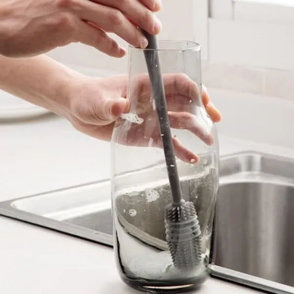 Rengøringsudstyr>Opvaskebørste til Glas - Silikone - Grå