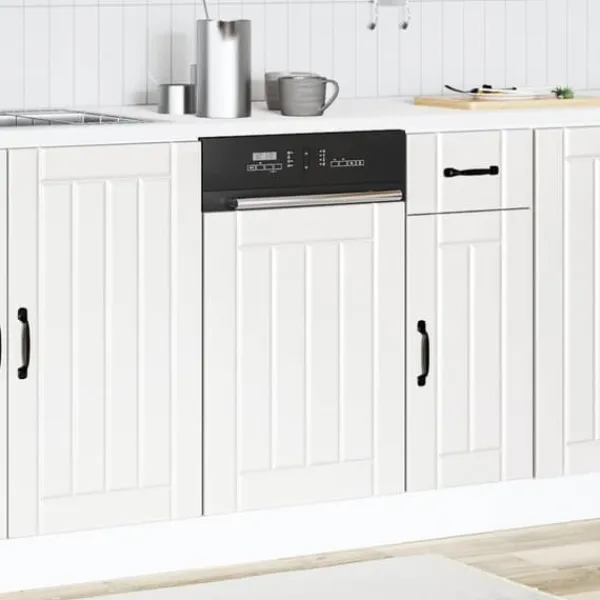Opvaskemaskiner>Opvaskemaskinepanel Lucca - Frontpanel i konstrueret træ | Farve: Hvid