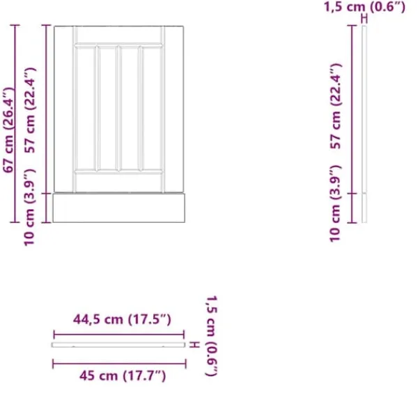 Opvaskemaskiner>Opvaskemaskinepanel Lucca - Frontpanel i konstrueret træ | Farve: Hvid