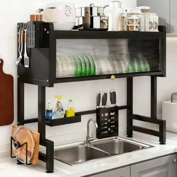 Opvaskestativer & Tørrestativer>Opvaskestativ, Over-Sink Design, Justerbart og Robust,2 lag længde 85cm