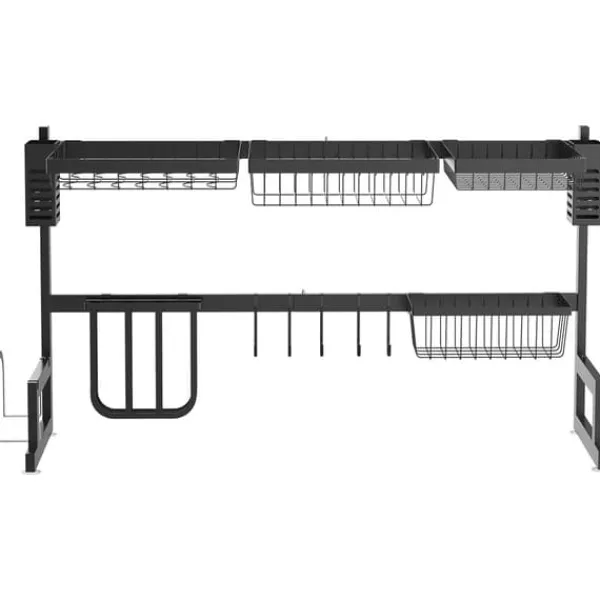 Opvaskestativ, 93x30x52,5 cm, Sort Online
