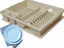 Opvasket tørrestativ med afløb - BEIGE Bentom New