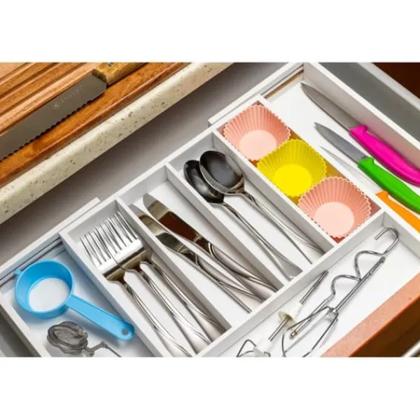 Opbevaringssystem Til Køkkenskuffer>Organiseringsindsats til bestikskuffe, udtrækbar 52/31x31cm KINGHOFF KH-1746