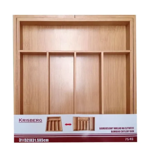 Organiseringsindsats til bestikskuffe, udtrækbar 52/31x31x5cm KRISBERG KS-2546 Best