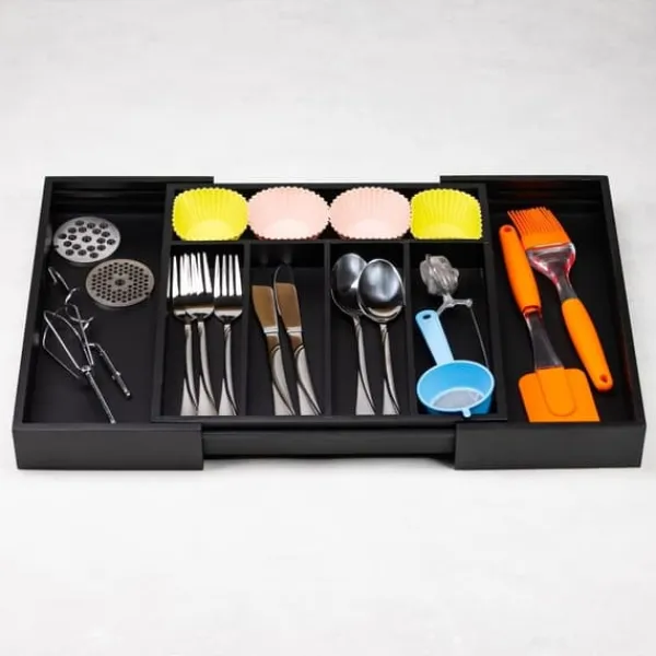Opbevaringssystem Til Køkkenskuffer>Organiseringsindsats til bestikskuffe, udtrækbar 52/31x31cm KINGHOFF KH-1745