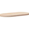 Skærebrætter>Oval bordplade i massivt fyrretræ - Perfekt til diverse borde | Størrelse: 80x40x2,5 cm