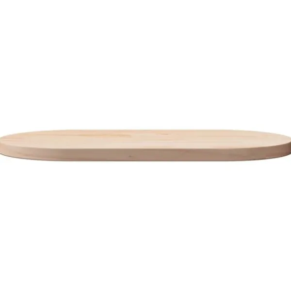 Skærebrætter>Oval bordplade i massivt fyrretræ - Perfekt til diverse borde | Størrelse: 80x40x2,5 cm
