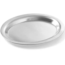 Oval kaffeserveringsbakke i stål 28x22cm Sale