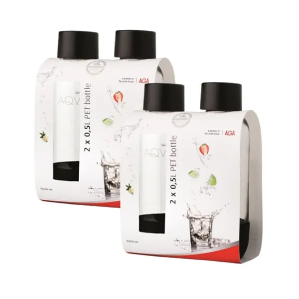 Sodavandsmaskiner>4-pack AGA AQVIA "on-the-go" 0,5L, PET-flaska (Svart)