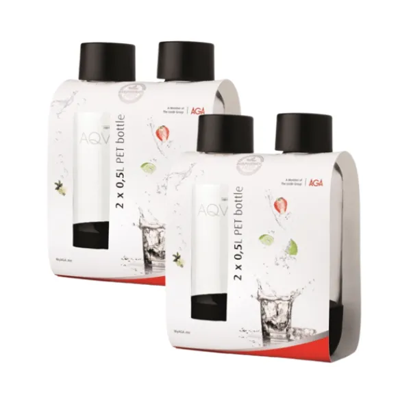 Sodavandsmaskiner>4-pack AGA AQVIA "on-the-go" 0,5L, PET-flaska (Svart)