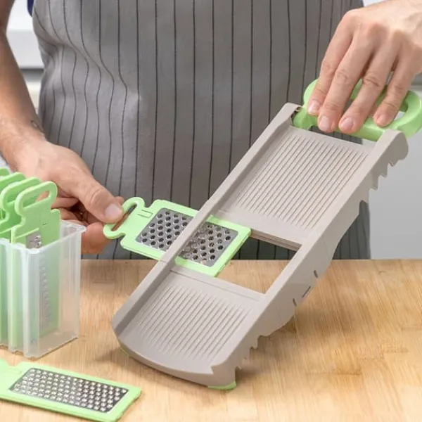Pack Spiral Rivejern og 6-i-1 sammenfoldelig mandolin rivejern InnovaGoods
