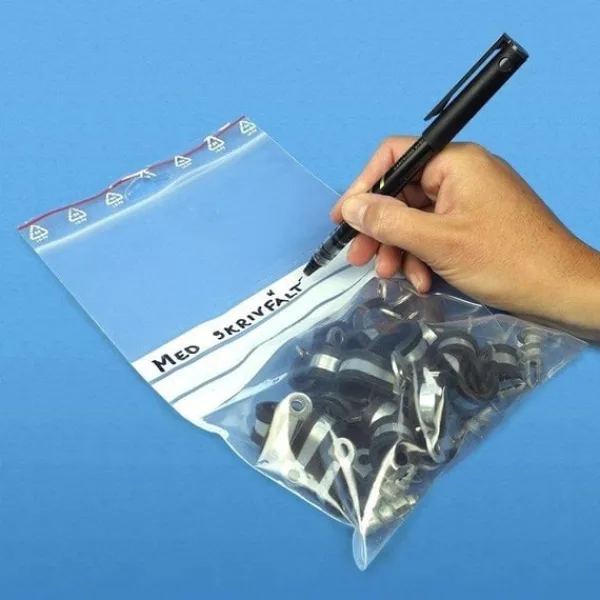 Madopbevaringsposer>100-Pak - 6x8cm Ziplock / Lynlåsposer Skrivefelt / Zip Lock