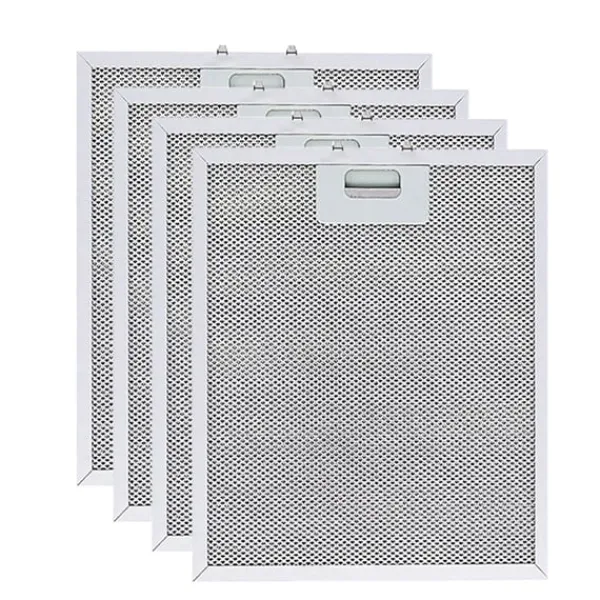 4-pak aluminium & aktivt kul emhættefilter kompatibelt med Whirlpool W10169961A, Ikea, Jenn Air New