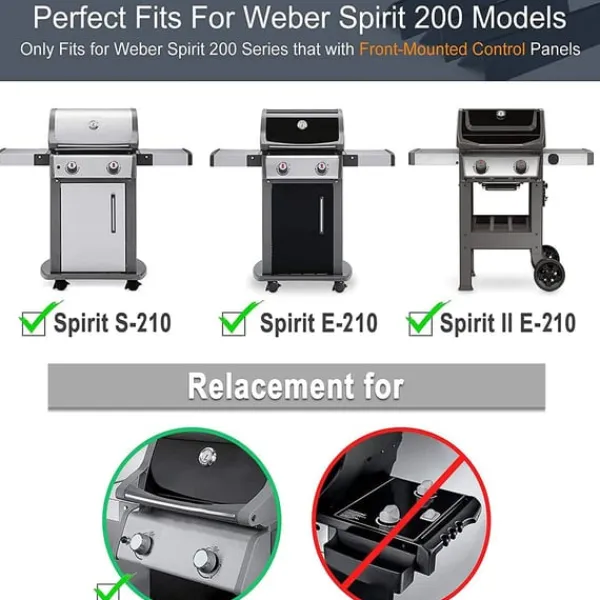 Griller>3-pak grillvarmeplader til Weber Spirit 200-serien - Sort