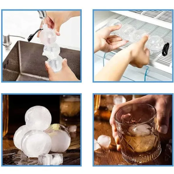 Isforme>2-pakke ISK-form til isbolde runde isbiter Ice Cube Formulerer plastik