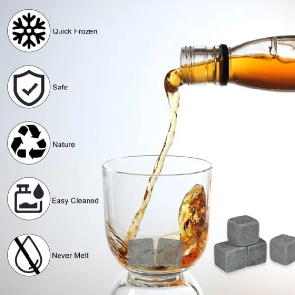 Whiskysten>Pakke med 9 stk. Whisky Chilling Stone isterninger Drikkevarer Vin Øl Køler Barudstyrsterninger Gavesæt