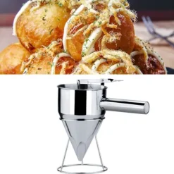 Pandekagedejdispensertragt med stor kapacitet i rustfrit stål med håndtag Outlet