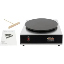 Elektriske Stegepander & Wokker>Pandekagemager, Digital Skærm, Non-stick Overflade,Sølv
