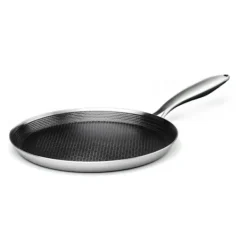 Gryder, Stegepander Og Kasseroller>Pandekagepande i rustfrit stål med slip-let-belægning, 28 cm, induktionssikker
