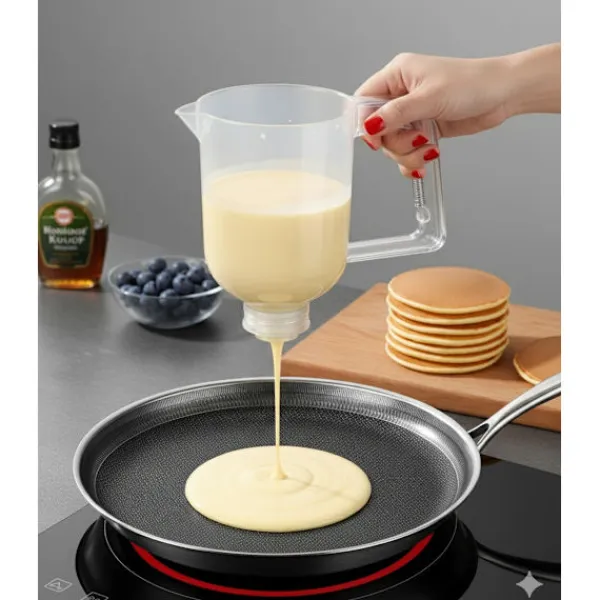 Gryder, Stegepander Og Kasseroller>Pandekagepande i rustfrit stål med slip-let-belægning, 28 cm, induktionssikker