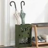 Opbevaringskroge & Hylder>Parasolfod med opbevaring i metal - Stål | Farve: Olivengrøn | Størrelse: 28 x 12 x 41 cm