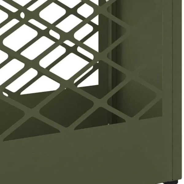 Opbevaringskroge & Hylder>Parasolfod med opbevaring i metal - Stål | Farve: Olivengrøn | Størrelse: 28 x 12 x 41 cm
