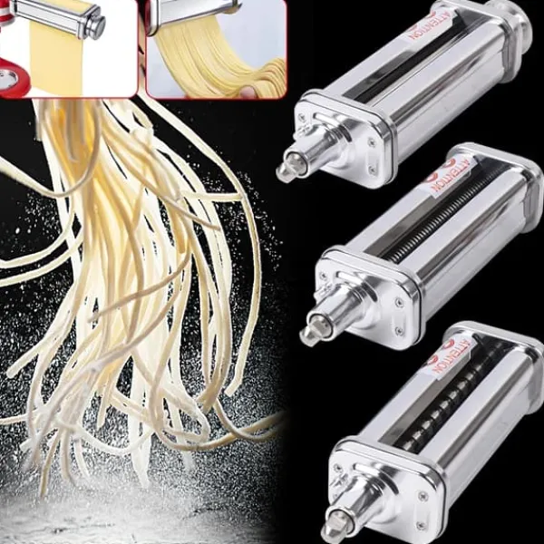 Pastamaskine-tilbehør - Spaghettiskærer - Manuel - Rustfrit stål - Nem at rengøre - Lysegul Online