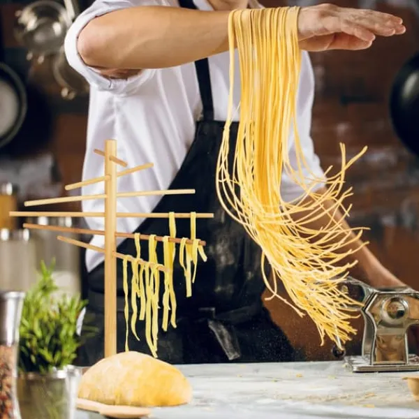 Pastamaskiner>Pastastativ, Bambus, 41x34x34 cm, Natur
