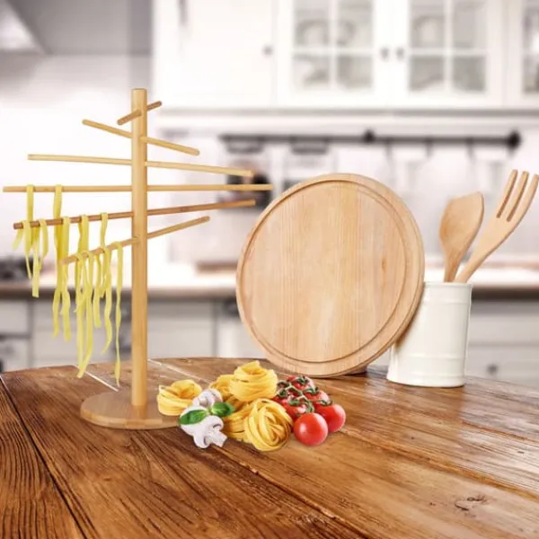 Pastamaskiner>Pastastativ, Bambus, 41x34x34 cm, Natur