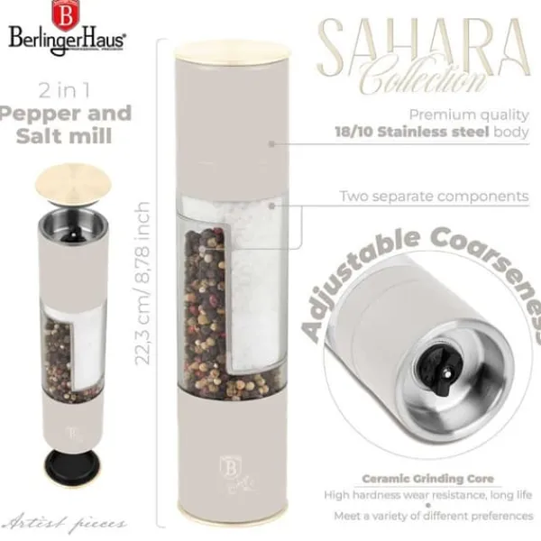 Krydderikværne>PEBER- OG SALTKWARNE BERLINGER HAUS BH-8580 SAHARA
