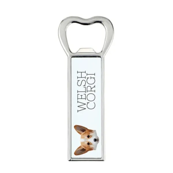 Pembroke Welsh Corgi - flaskeåbner med foto og inskription til Art-Dog øl
