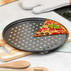 Perforeret granitpizzaform 28 cm Discount