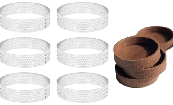 Bagning>Perforeret tærteform med kant fi=8cm / sæt med 6 stk. kant