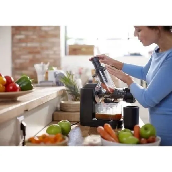 Philips Juicepresser - Nyd Friskpresset Juice Derhjemme>Viva HR1889/70 Juiceekstraktor - XL Chimney - Hurtig rengøring - 1L kande - Sort