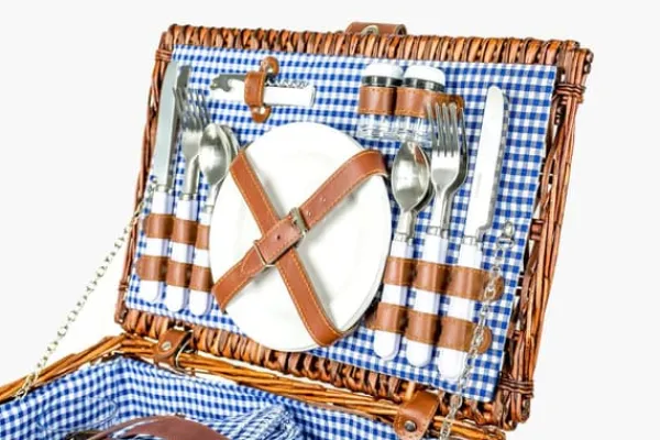 Viking Choice Beholdere Til Mad & Drikkevarer>Picnickurv håndlavet 4-personers + service & termopose