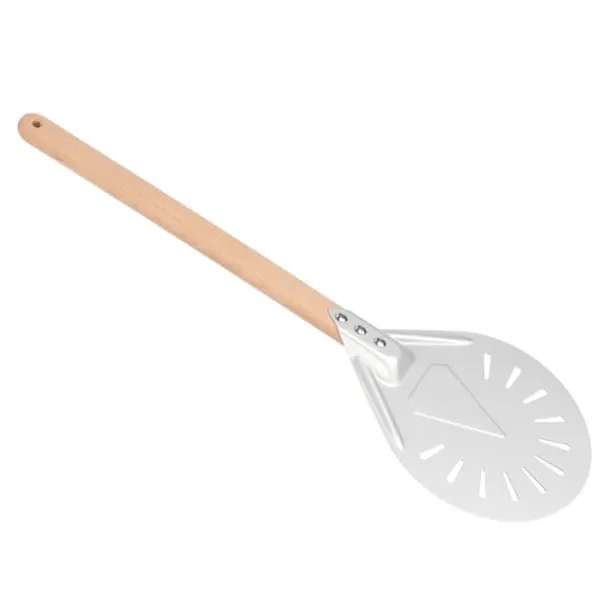 Pizzabageværktøjssæt - Rund pizzaspatel med aftageligt træhåndtag (23 cm) Best