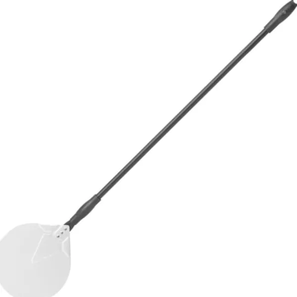 Pizzaspader>Pizzabakkeskovl med bevægeligt håndtag, aluminium, rund, diameter. 230 mm lang 1200 mm - Hendi 617151
