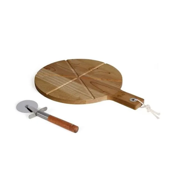 Pizzaskærere>Pizzasæt - LIVOO - MES158 - Akacietræ - 30 x 45 cm - 1 pizzaskærer - Håndtag med ophængningshul