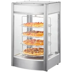 Pizzavarmer Display til 14" Pizza, 4-trins Kommerciel Elektrisk Varmer, Effektiv Madopvarmning, Hold Maden Varm