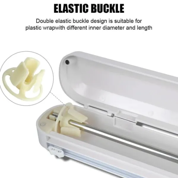 Plastfolie Alufolie Dispenser med sugekopper til køkkenet Hvid Best